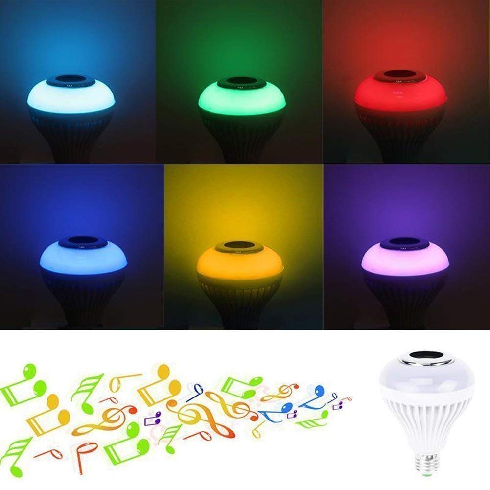 12W Bluetooth Music LED Bulb with Speaker (RGB + Remote | 16 Colors )