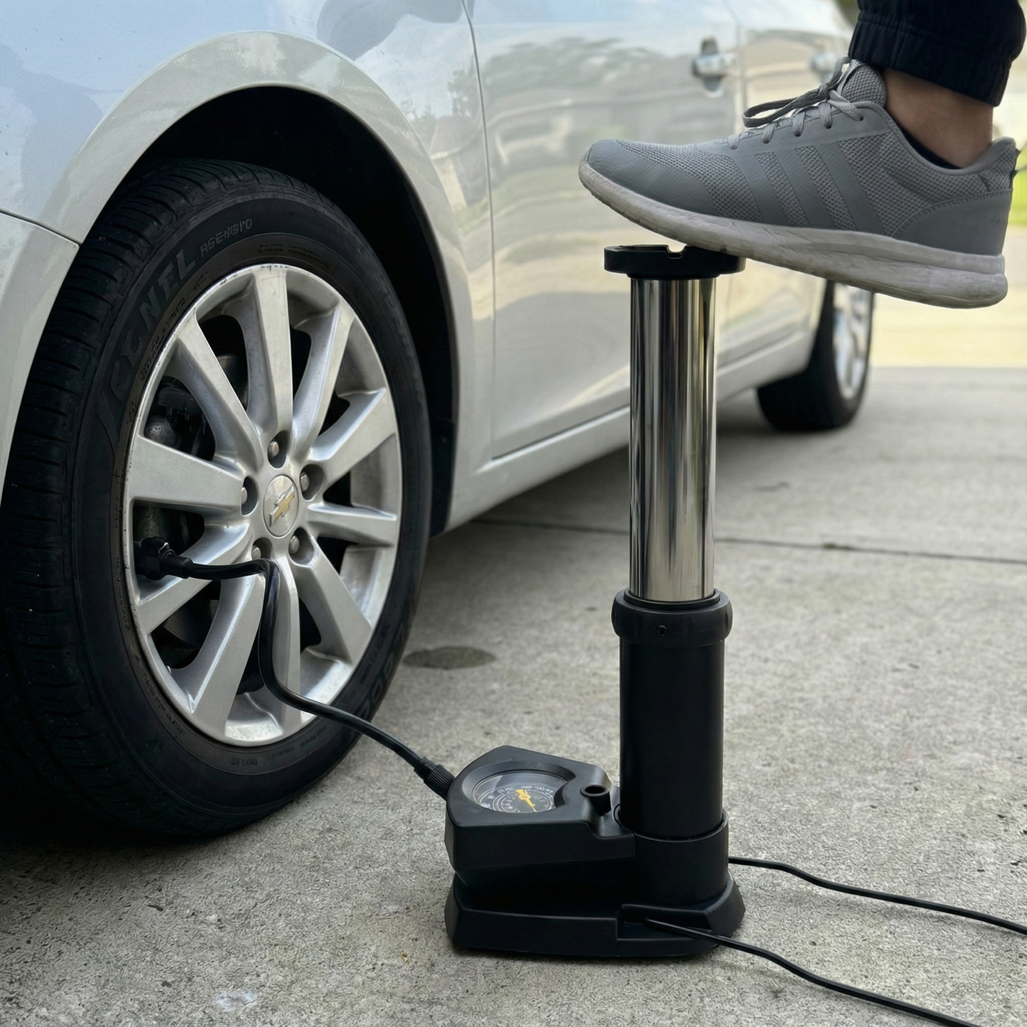 Mini Foot Pump Tyre Inflator with Pressure Gauge For Car | Bike | Cycle | Football