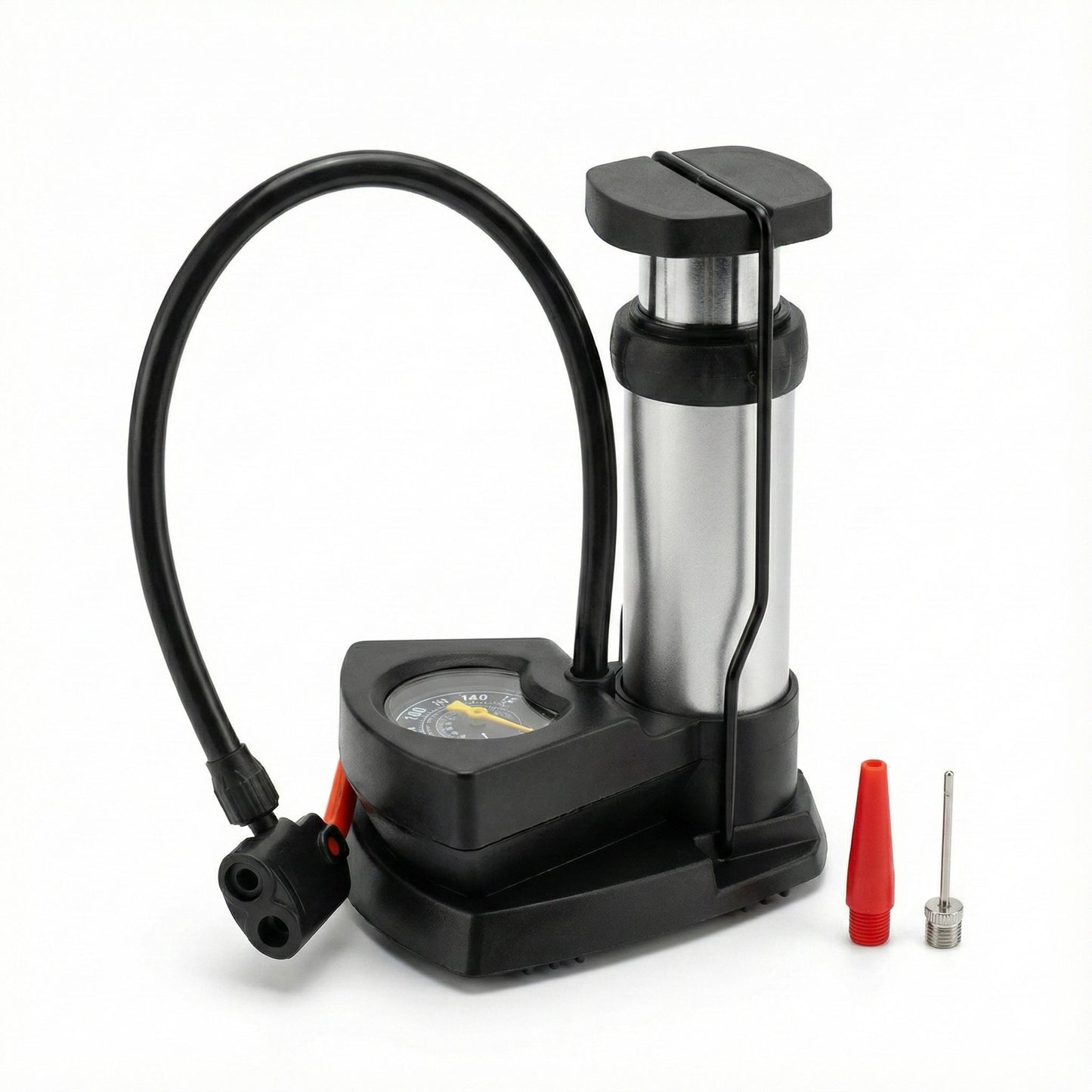 Mini Foot Pump Tyre Inflator with Pressure Gauge For Car | Bike | Cycle | Football