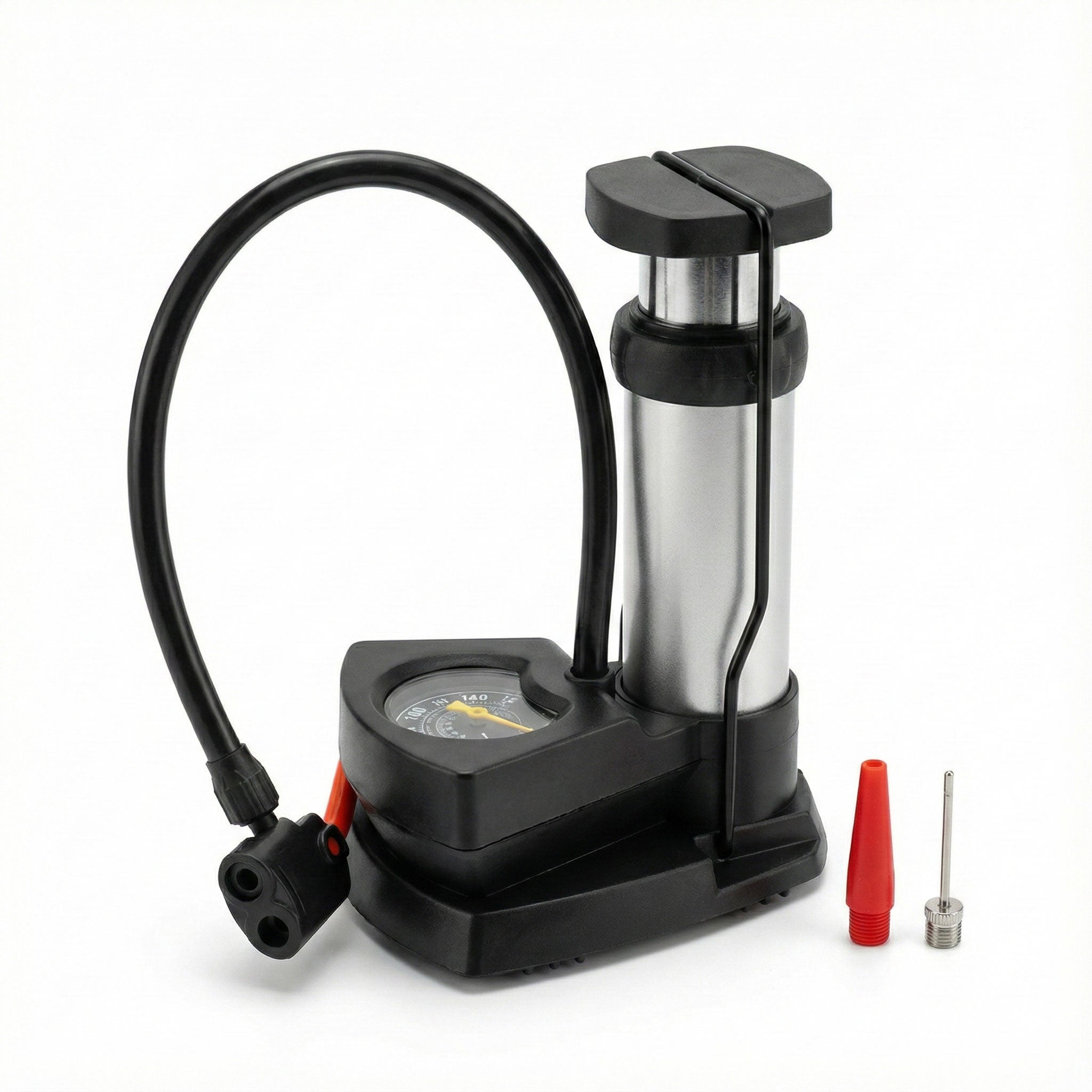 Mini Foot Pump Tyre Inflator with Pressure Gauge For Car | Bike | Cycle | Football