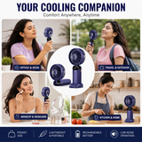 N15 Mini Portable Handheld Fan with Smart LED Display, 5 Speed Cooling, USB Rechargeable