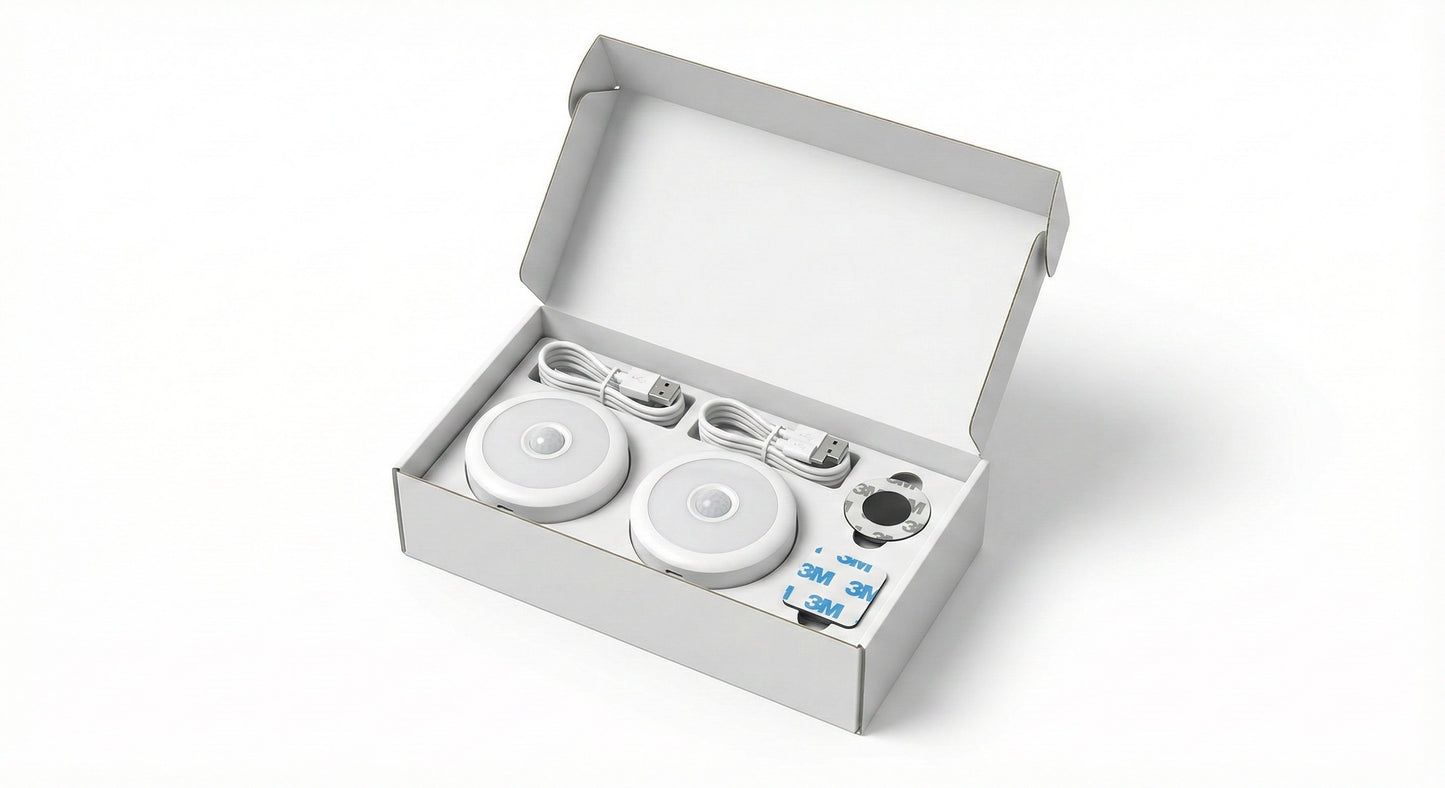 PIR Motion Sensor Night Light – Rechargeable & Magnetic (2 Pack)