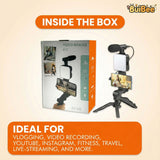 All-in-One Video Maker Kit with Tripod, Mic & LED Light – Smartphone Vlogging Setup