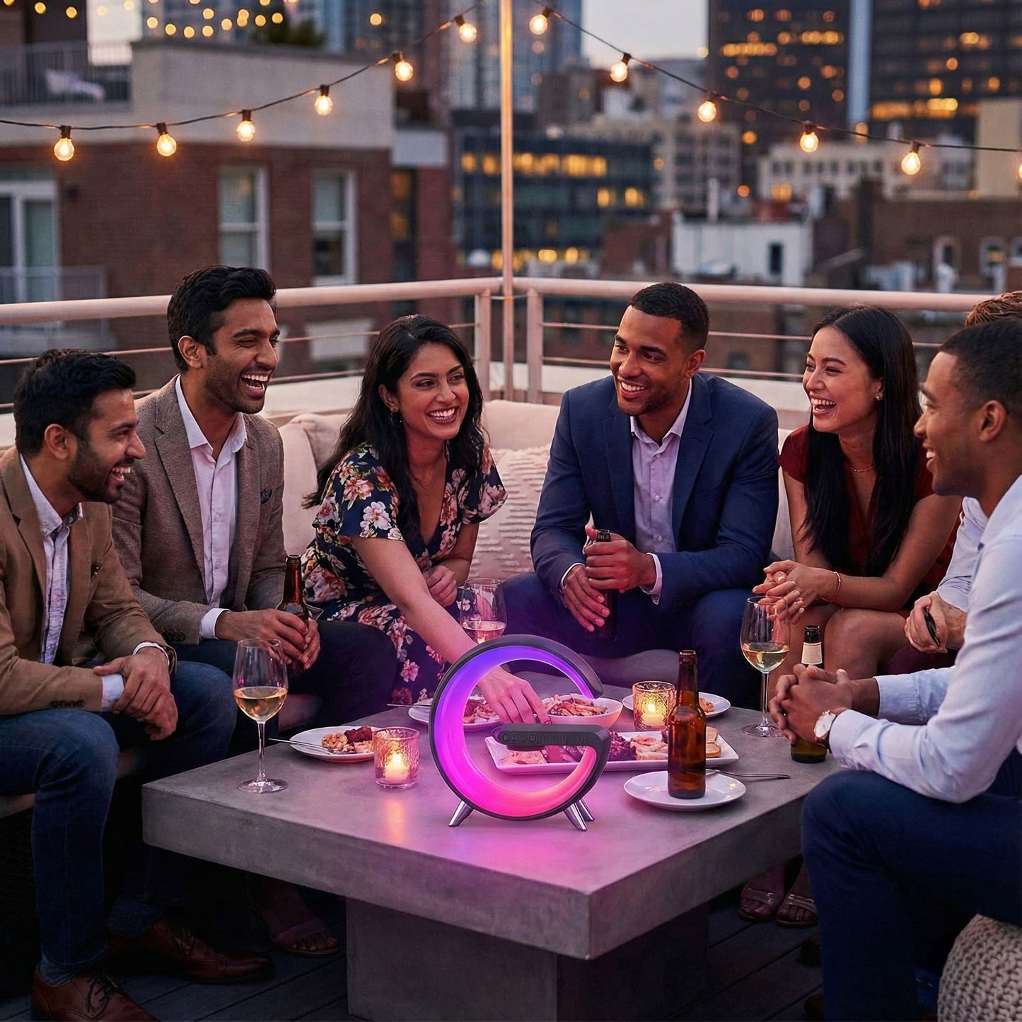 G-Lamp™ 4-in-1 RGB Bluetooth Speaker with Wireless Charging & Night Light