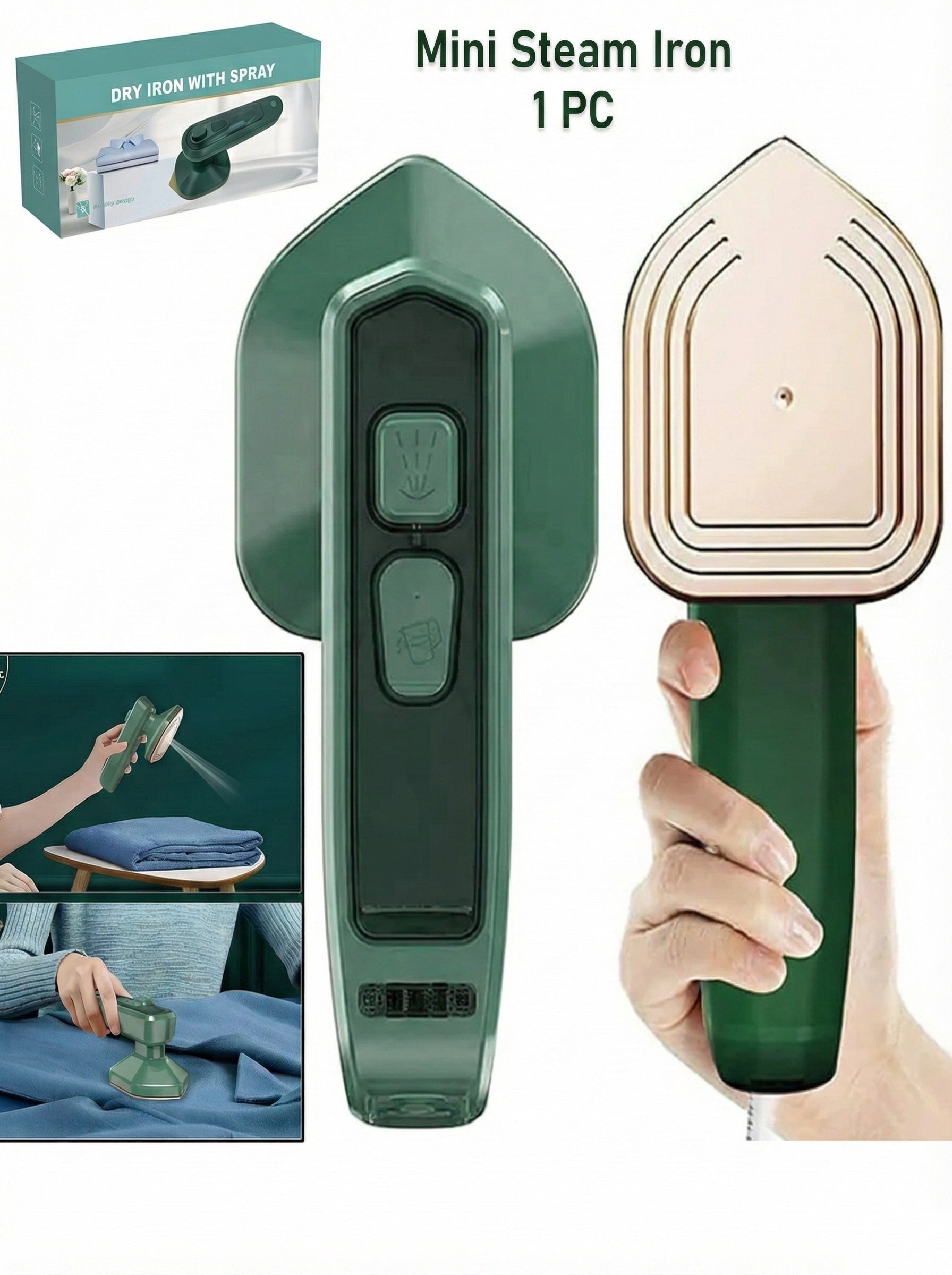 Portable Handheld Steam Iron – Dual Dry & Steam Mode | Mini Travel Iron for Clothes