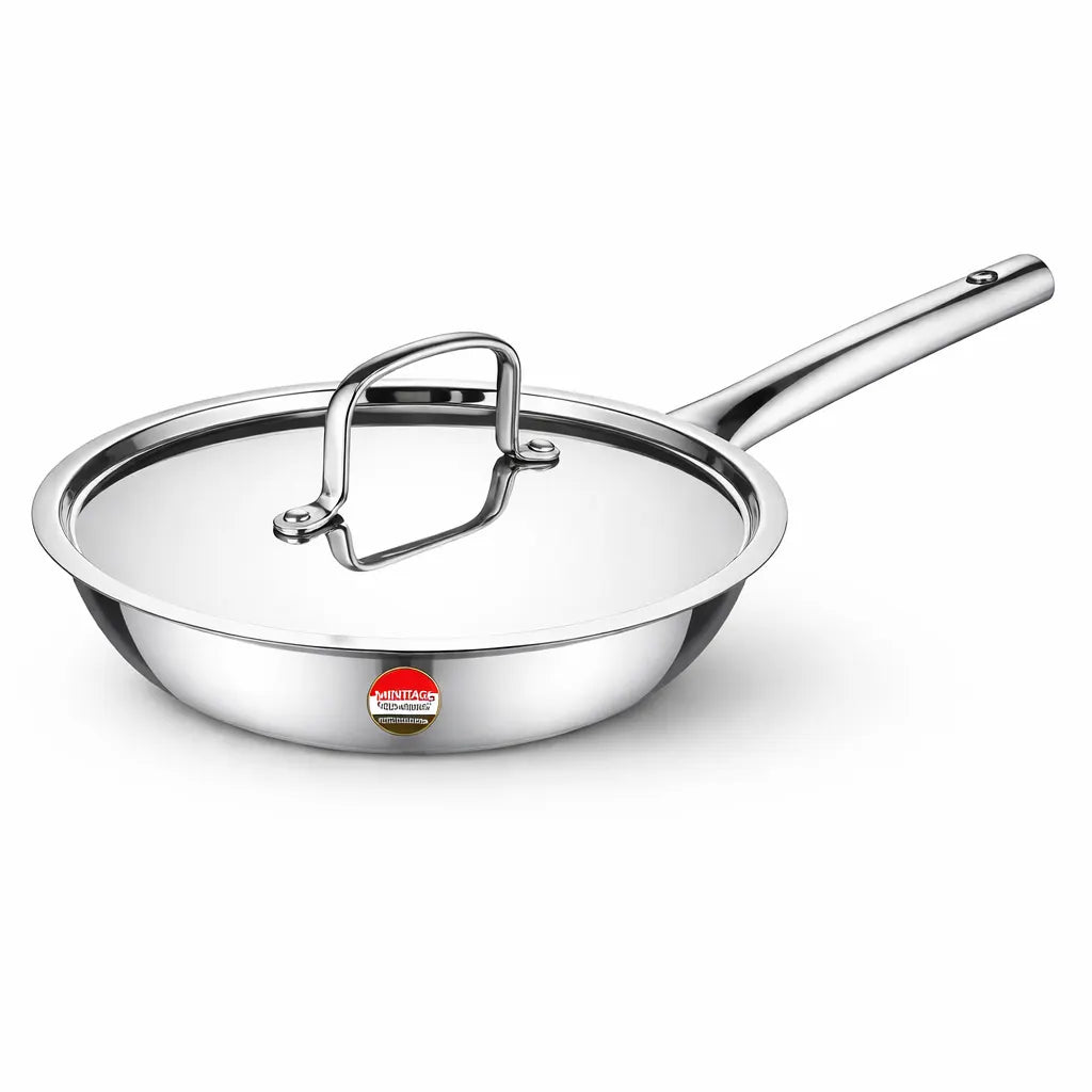 Mintage Triply Frypan TRINEX – 304 Stainless Steel | Induction & Gas Compatible